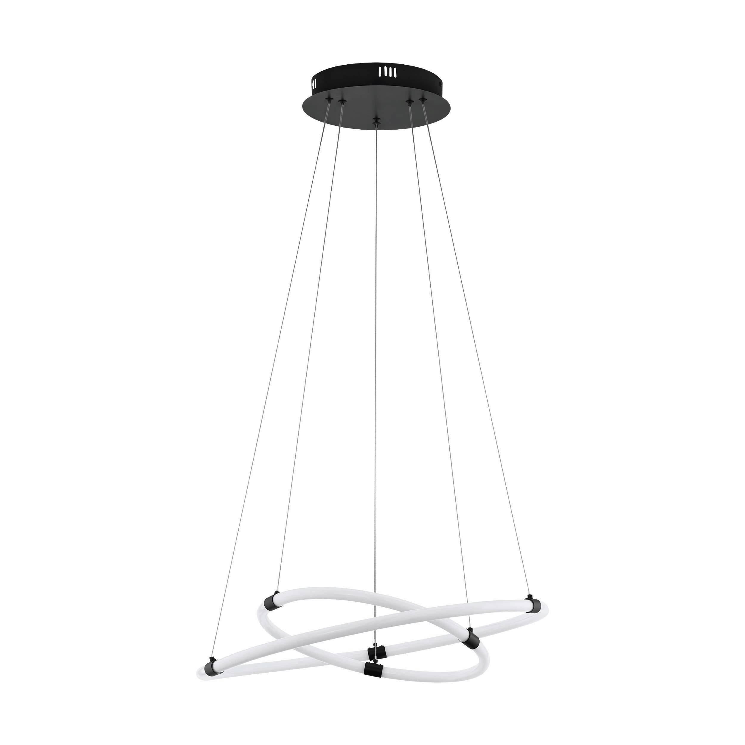 Led-hängeleuchte 39839* Banderillas - Weiss/Schwarz, Design, Kunststoff/Metall (60/120cm) - Eglo