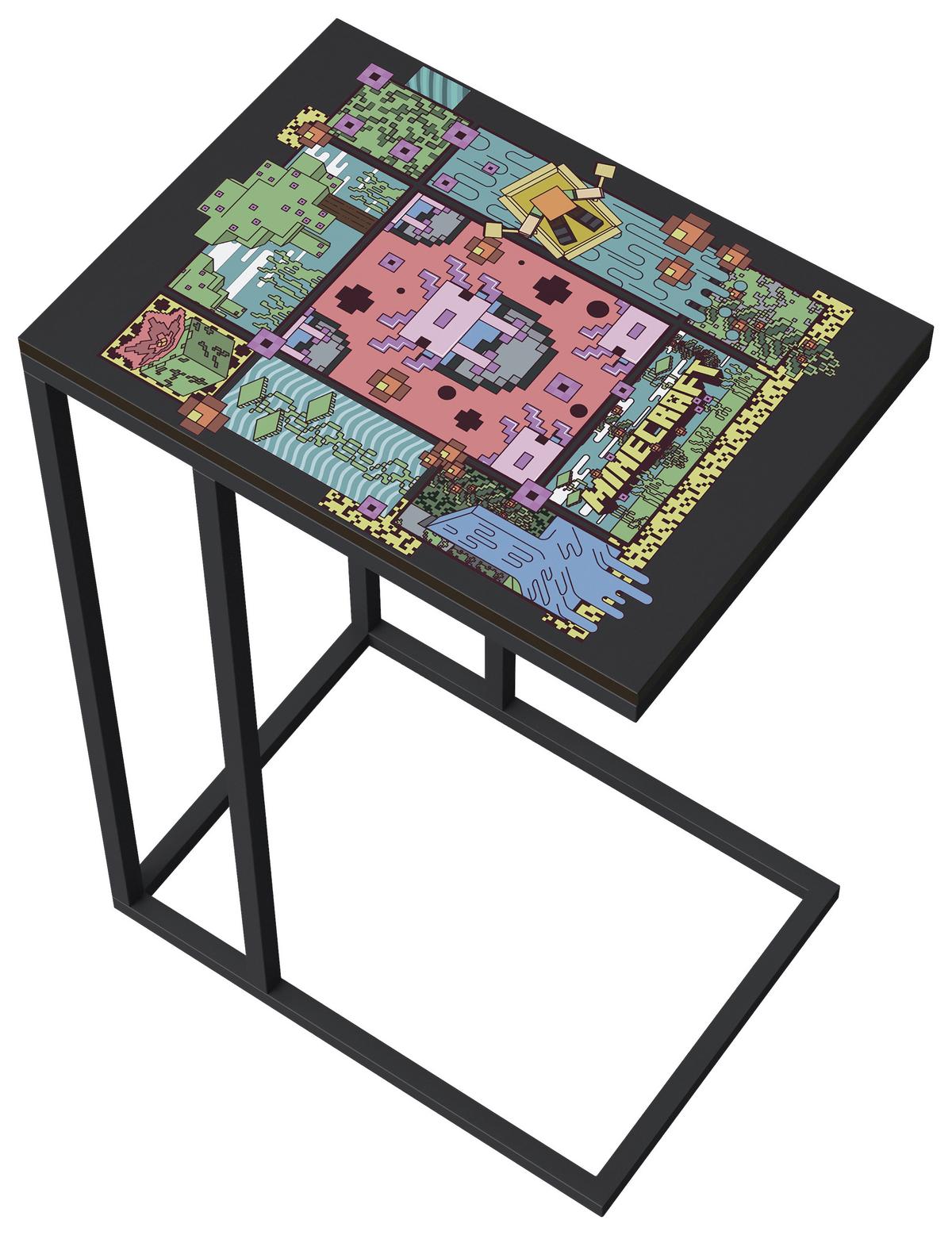 Beistelltisch Minecraft ca. 40x29x60 cm Schwarz - Schwarz, MODERN, Holzwerkstoff/Metall (40/29/60cm) - Minecraft