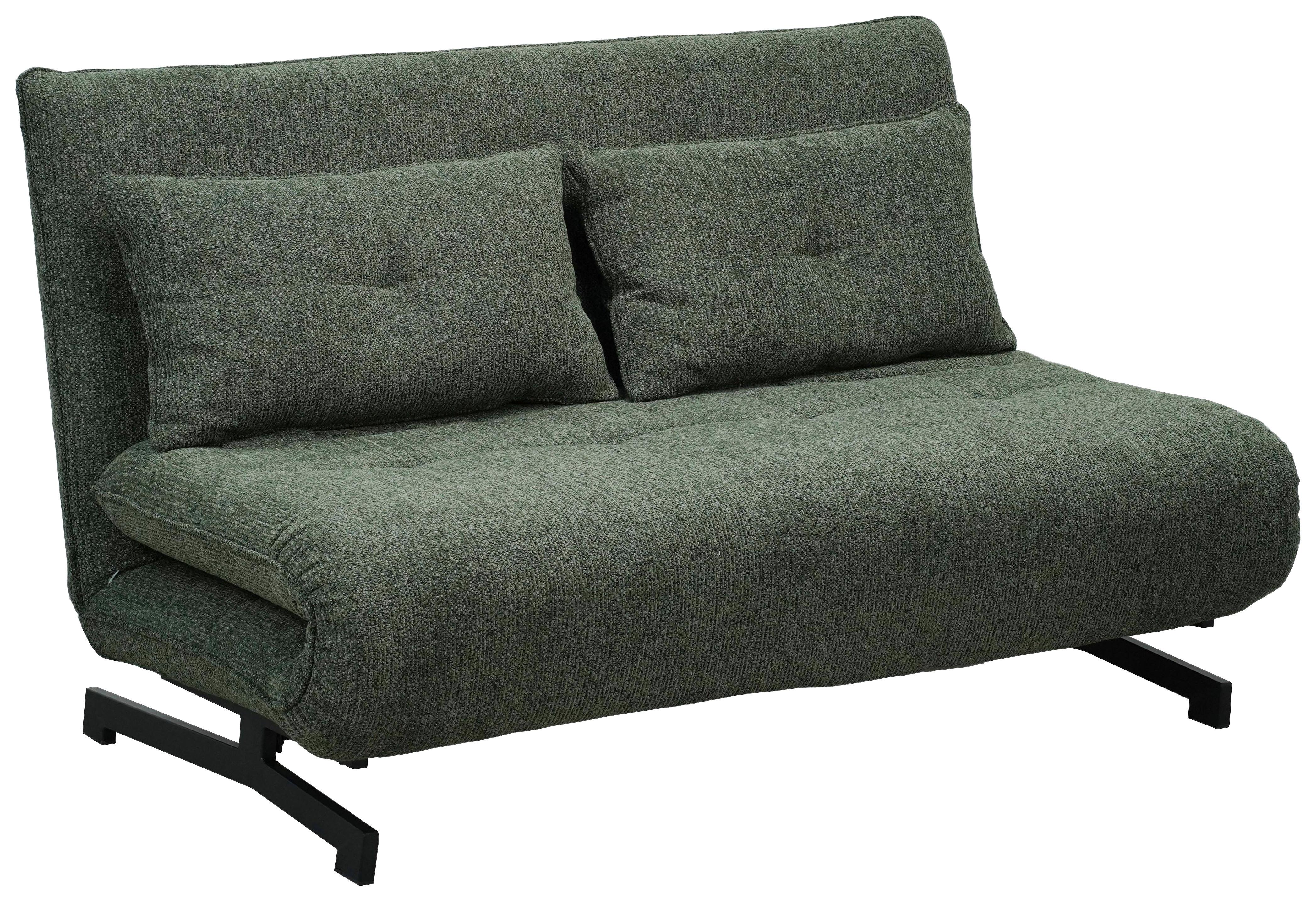 Canapea cu 2 locuri POSITANO - verde/negru, Modern, metal/textil (142/86/88cmcm) - Mömax