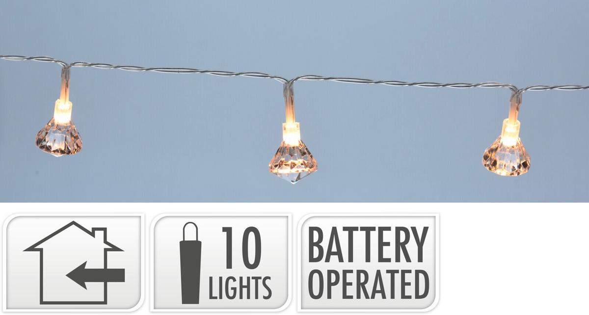 Lichterkette Linda Transparent ca. 120cm - Transparent, KONVENTIONELL, Kunststoff/Metall (120cm)