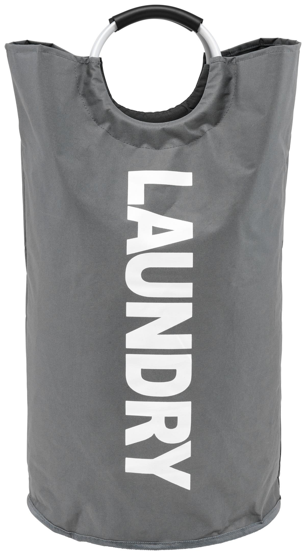 KOSZ NA PRANIE ASOK - szary, tkanina (43/79cm) - Esposa