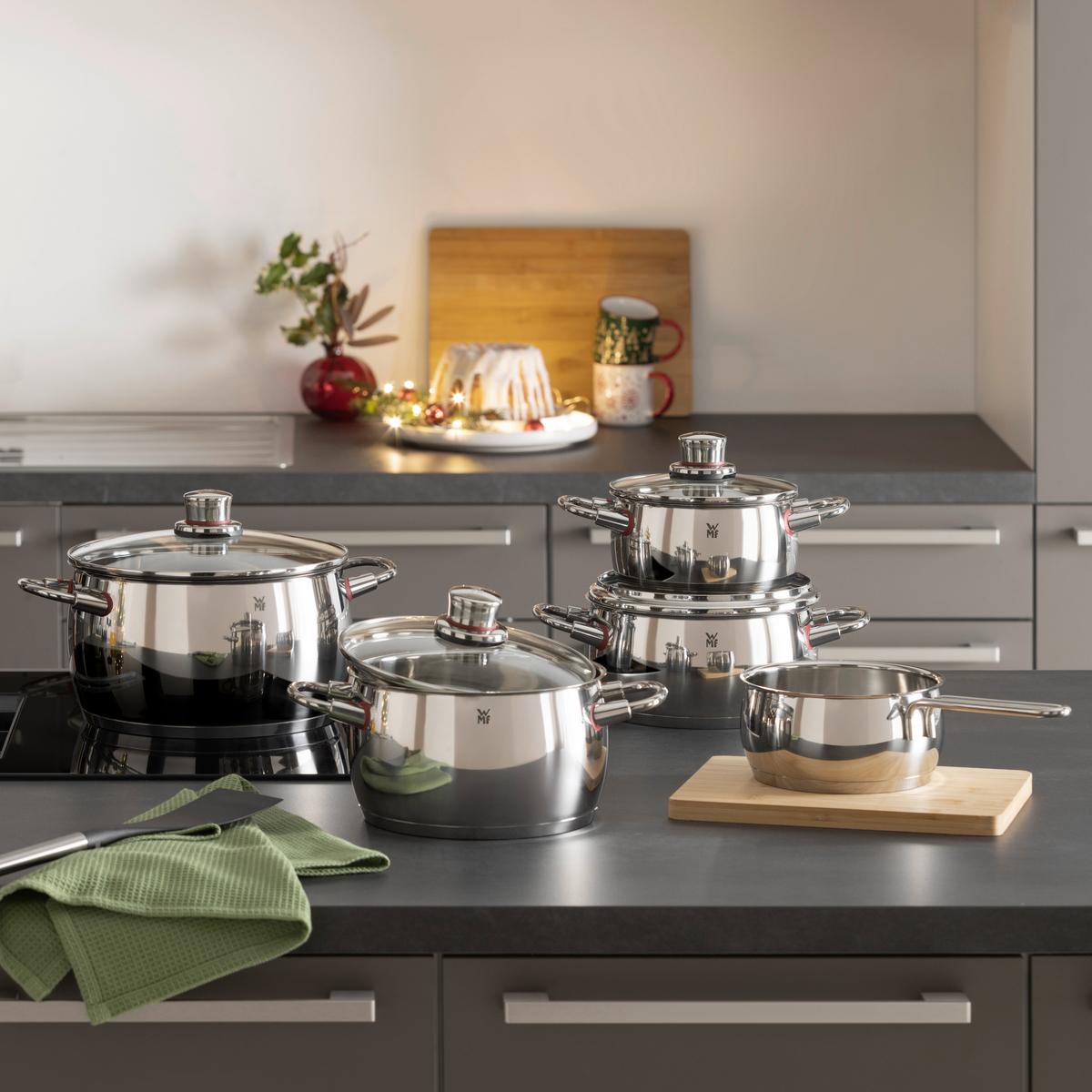 Kochtopfset WMF Quality One Edelstahl, 5-tlg. - Edelstahlfarben, KONVENTIONELL, Metall - WMF