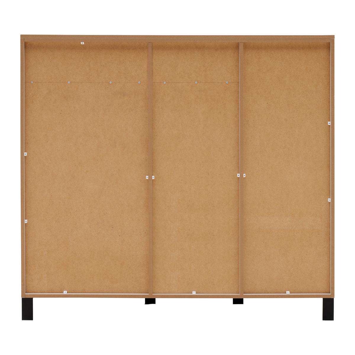 Highboard GW-Fresno in Kaschmir - Kaschmir/Schwarz, Modern, Holzwerkstoff/Metall (130/121/40cm) - Premium Living