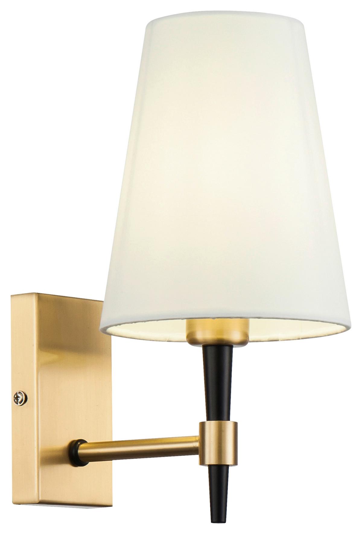 Wandleuchte Zaragoza Messingfarben max. 40 Watt - Messingfarben, Trend, Textil/Metall (14/28/19cm) - MAYTONI