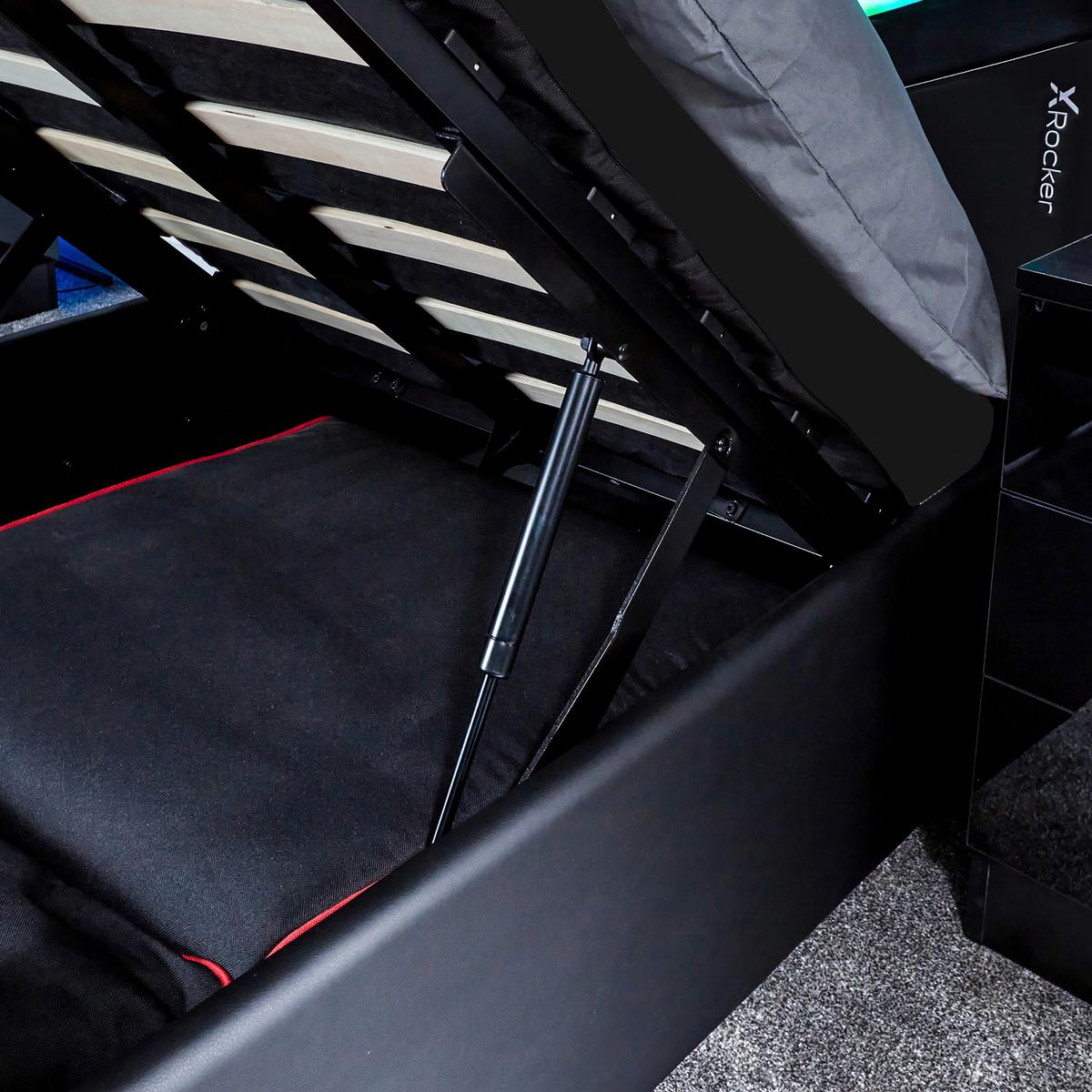 Gamingbett Cosmos 90x190 Schwarz mit LED - Schwarz, MODERN, Holzwerkstoff (90/200cm) - X Rocker