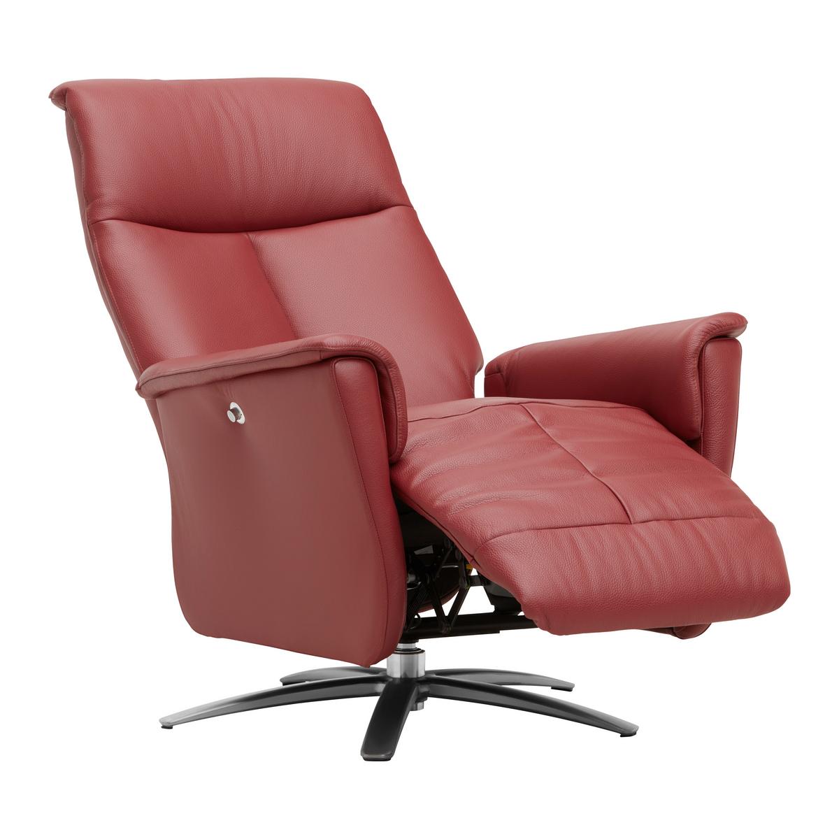 Relaxsessel Tom Leder Rot - Rot, MODERN, Leder/Metall (78/113/85cm) - Premium Living