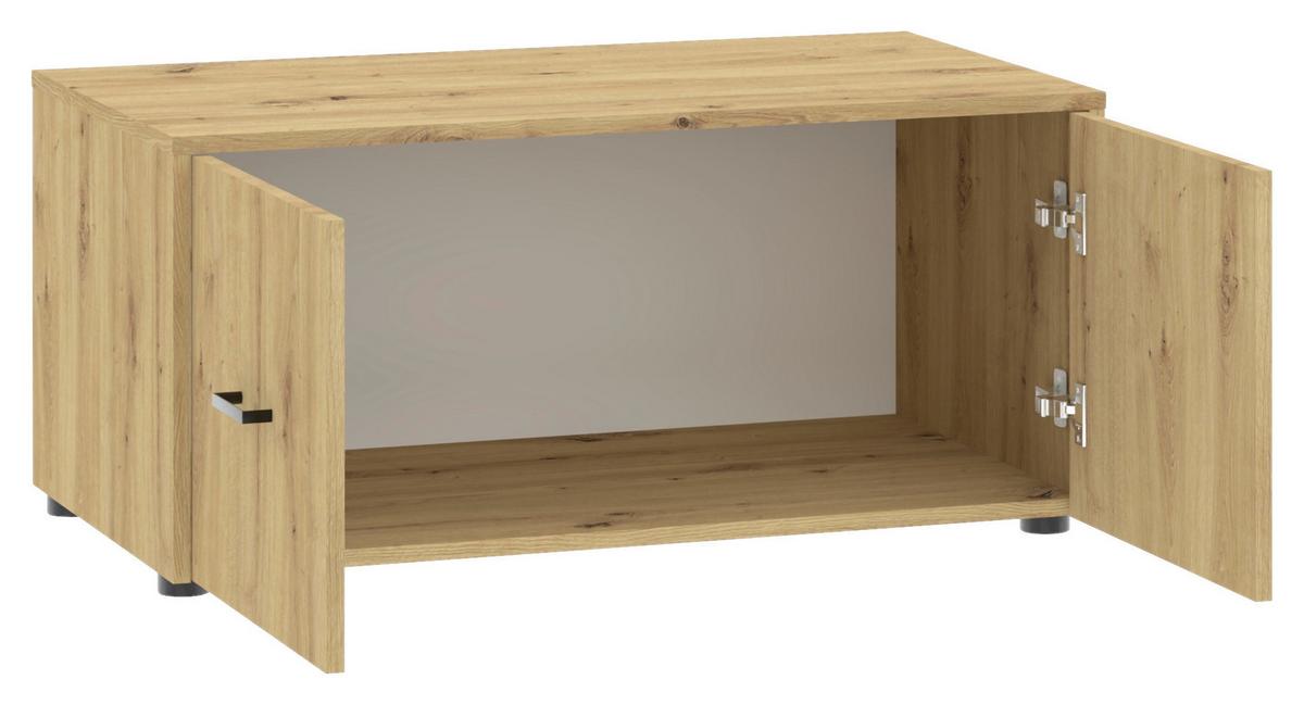 Aufsatzschrank Kivo Eiche Artisan - Schwarz/Eiche Artisan, MODERN, Holzwerkstoff/Kunststoff (90/39,8/52,1cm) - Based