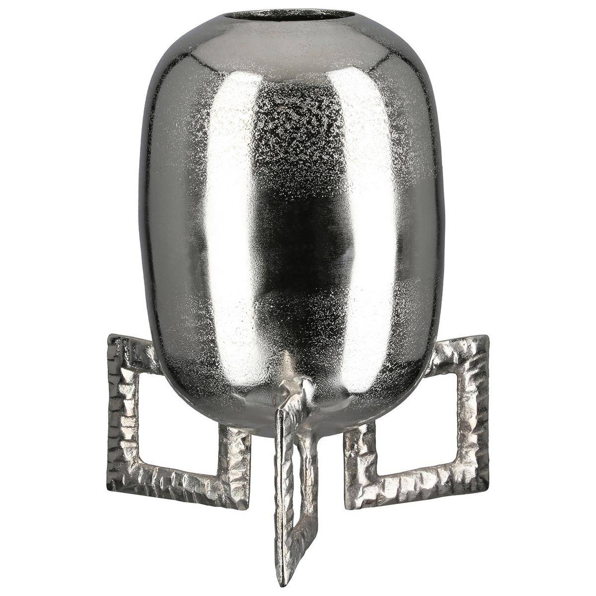 Dekovase Rocket I Silberfarben - Silberfarben, Basics, Metall (23/29/23cm)