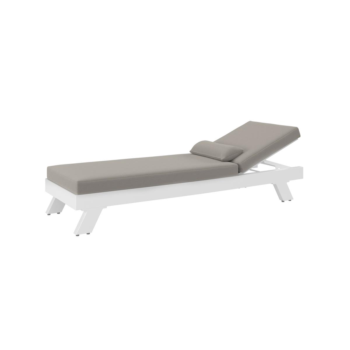 GARTENLIEGE SUSA - Hellgrau, Modern, Textil/Metall (200/64/40cm) - Bessagi Garden