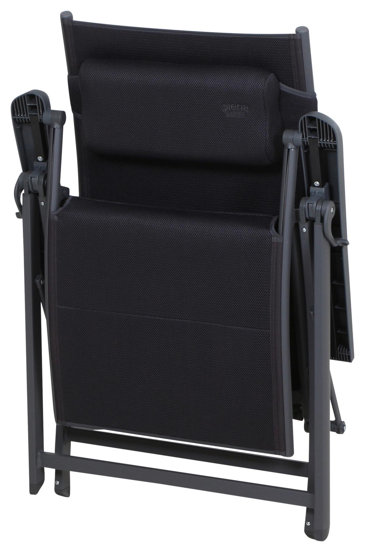 Garten-Relaxliegel Anthrazit Aluminium klappbar - Anthrazit, KONVENTIONELL, Textil/Metall (69/124/84cm) - Siena Garden