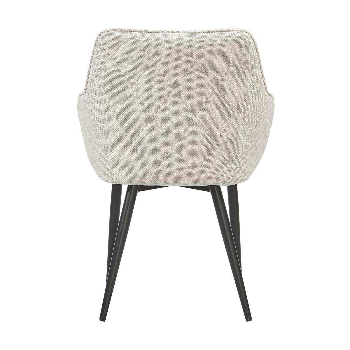 Naslanjač Rebi, Bež - črna/bež, Moderno, kovina/tekstil (61/85/60cm) - Livetastic