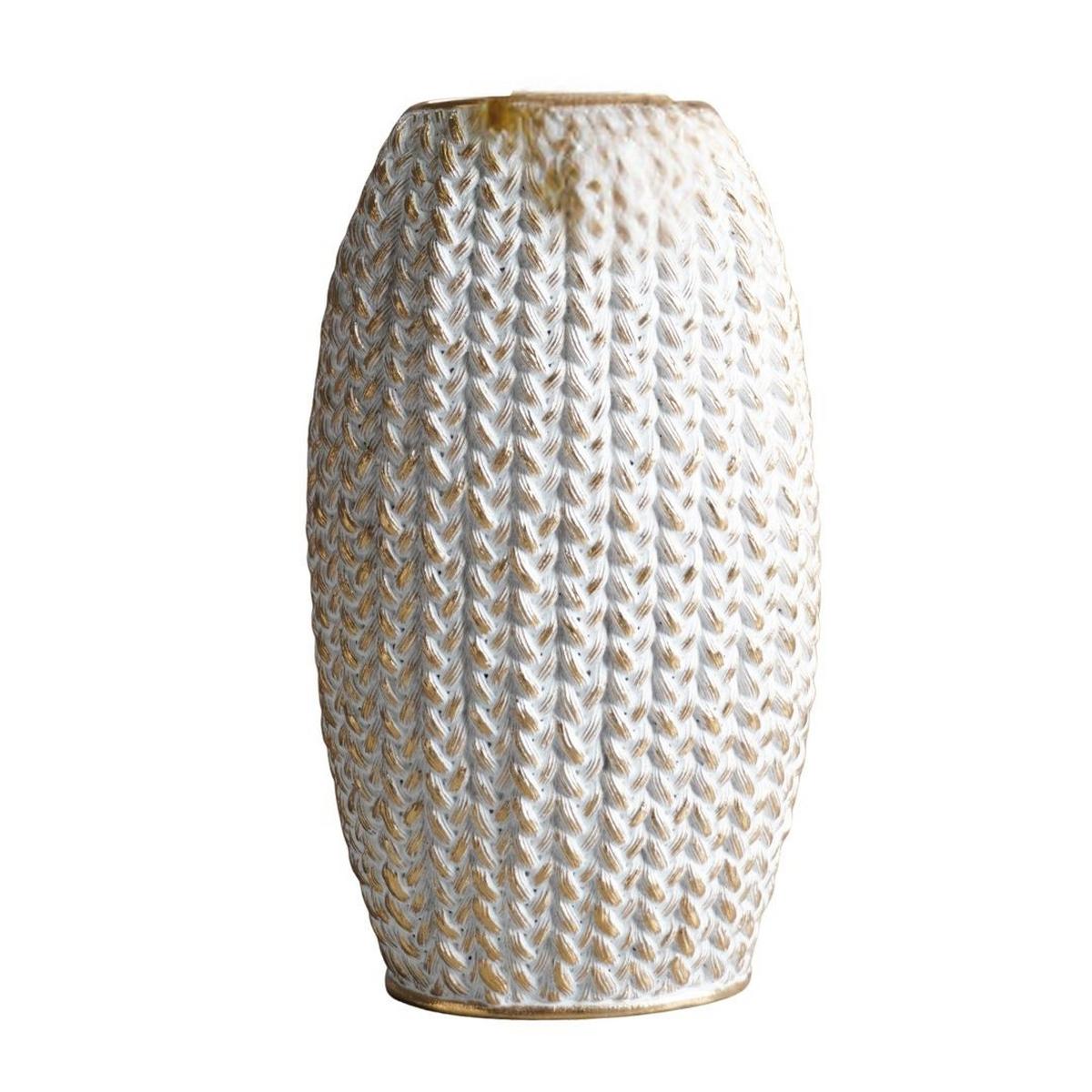 Dekor Váza Miraelrio - fehér, műanyag (16/11,8/27cm)