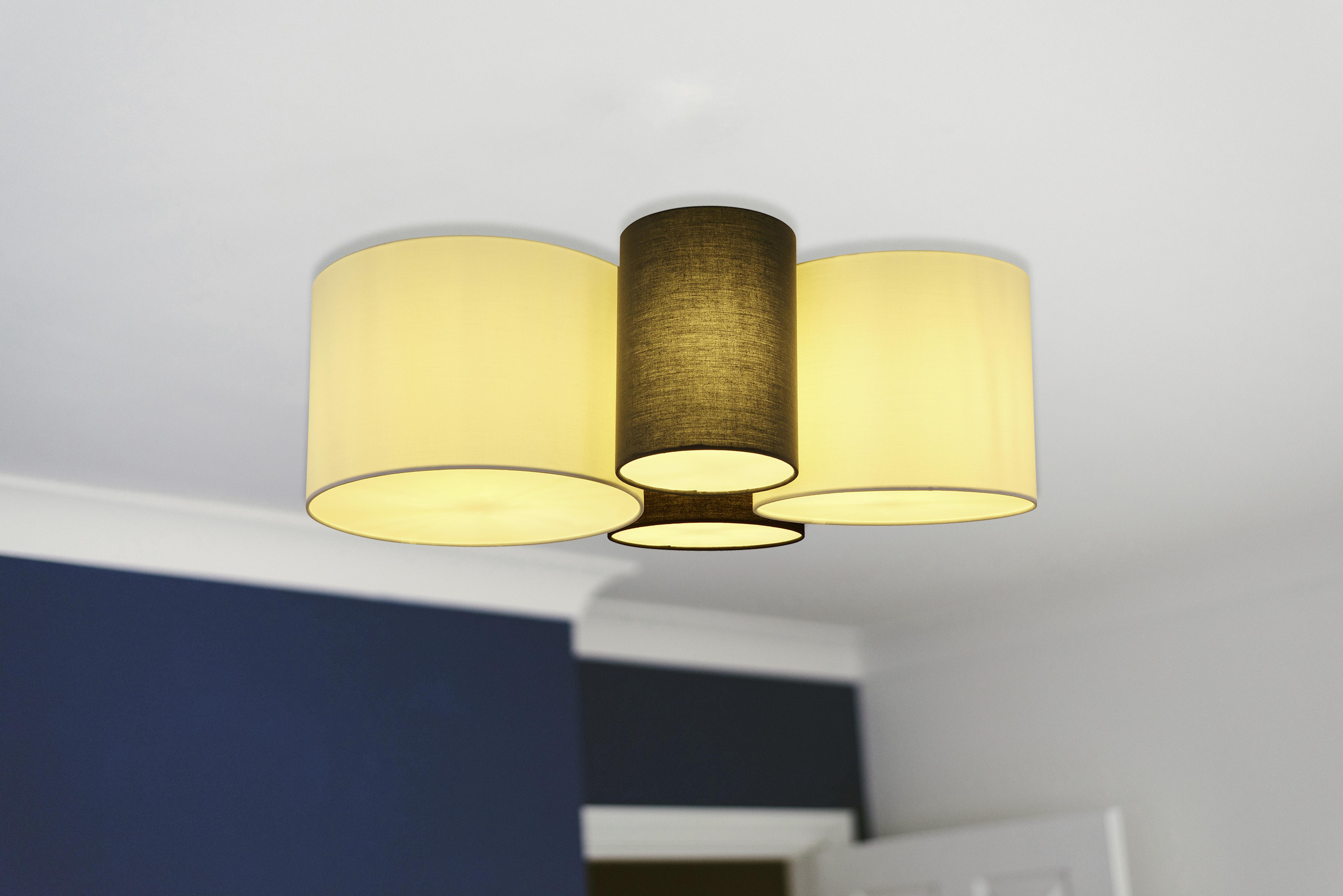 Deckenleuchte Makki max. 15 Watt - weiss/Opal, Modern, Kunststoff/Textil (64/46/26cm)