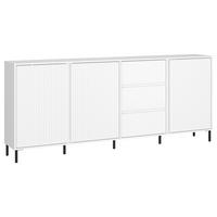 Komoda Avenale, Bela - črna/bela, Trend, kovina/leseni material (212/91,6/40cm)