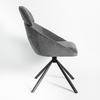 STOL MED ARMSTÖD MAIRA - mörkgrå/svart, Modern, metall/textil (59,5/93/66cm) - Bessagi Home
