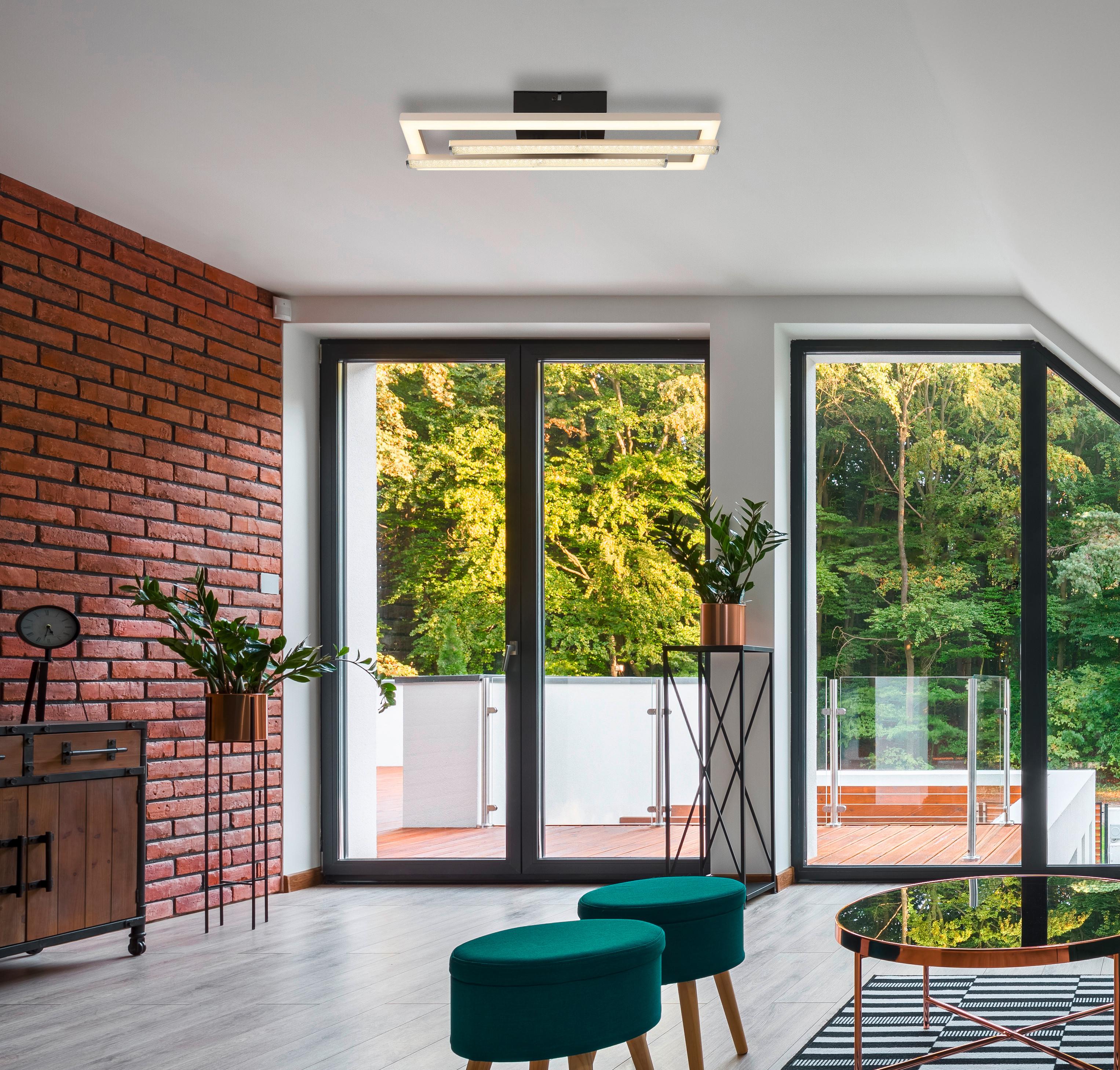 LED-DECKENLEUCHTE 672843N - Klar/Opal, Design, Kunststoff (40/37,5/6,3cm) - Globo