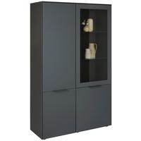 Vitrine Max Box in Anthrazit - Chromfarben/Anthrazit, MODERN, Glas/Holzwerkstoff (109/179/42cm) - Premium Living