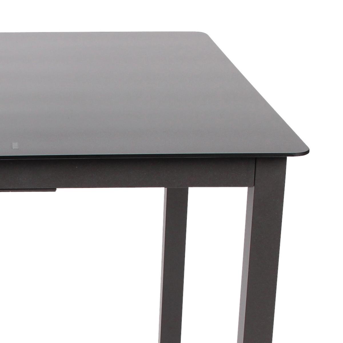 Gartentisch ca. 80x73x80 cm Schwarz - Schwarz, Basics, Glas/Metall (80/73/80cm) - MID.YOU