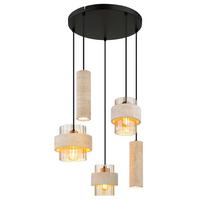 Svjetiljka Viseća Daren - boje mjeda/bež, Basics, kamen/staklo (47/130cm)