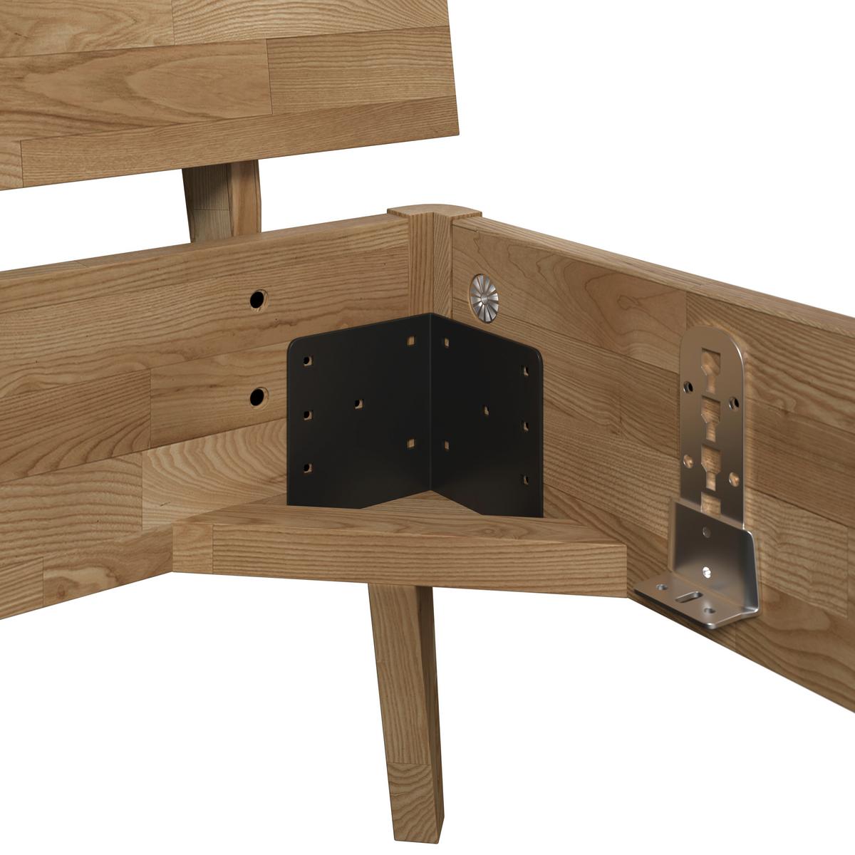 Bett Danzig ca. 140x200 cm Wildeiche Echtholz - Wildeiche, MODERN, Holz (140/200cm) - Bessagi Home