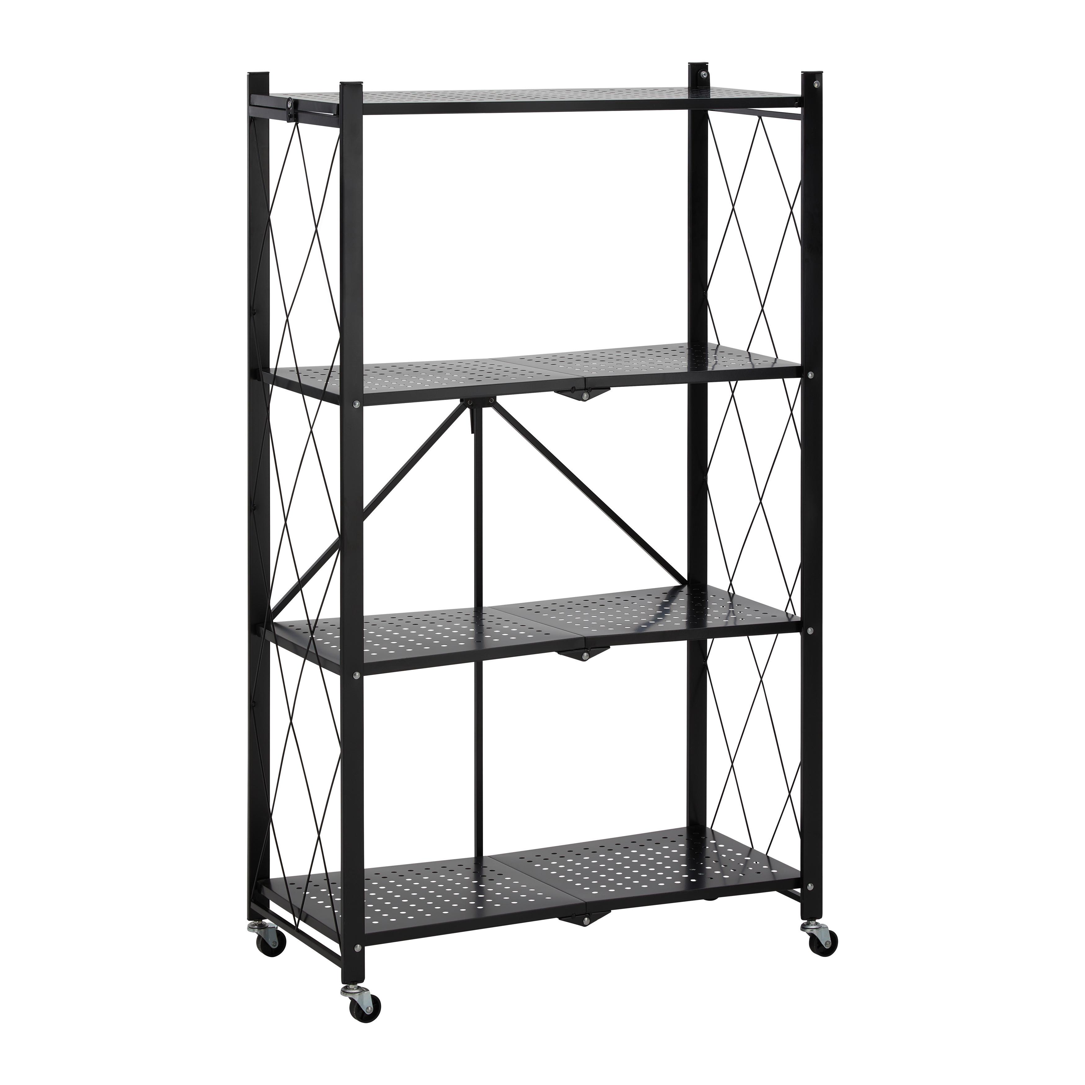 REGAŁ STOJĄCY SANDRO - czarny, Modern, tworzywo sztuczne/metal (72/125/36cm) - Bessagi Home