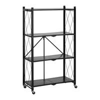 REGAŁ STOJĄCY SANDRO - czarny, Modern, tworzywo sztuczne/metal (72/125/36cm) - Bessagi Home