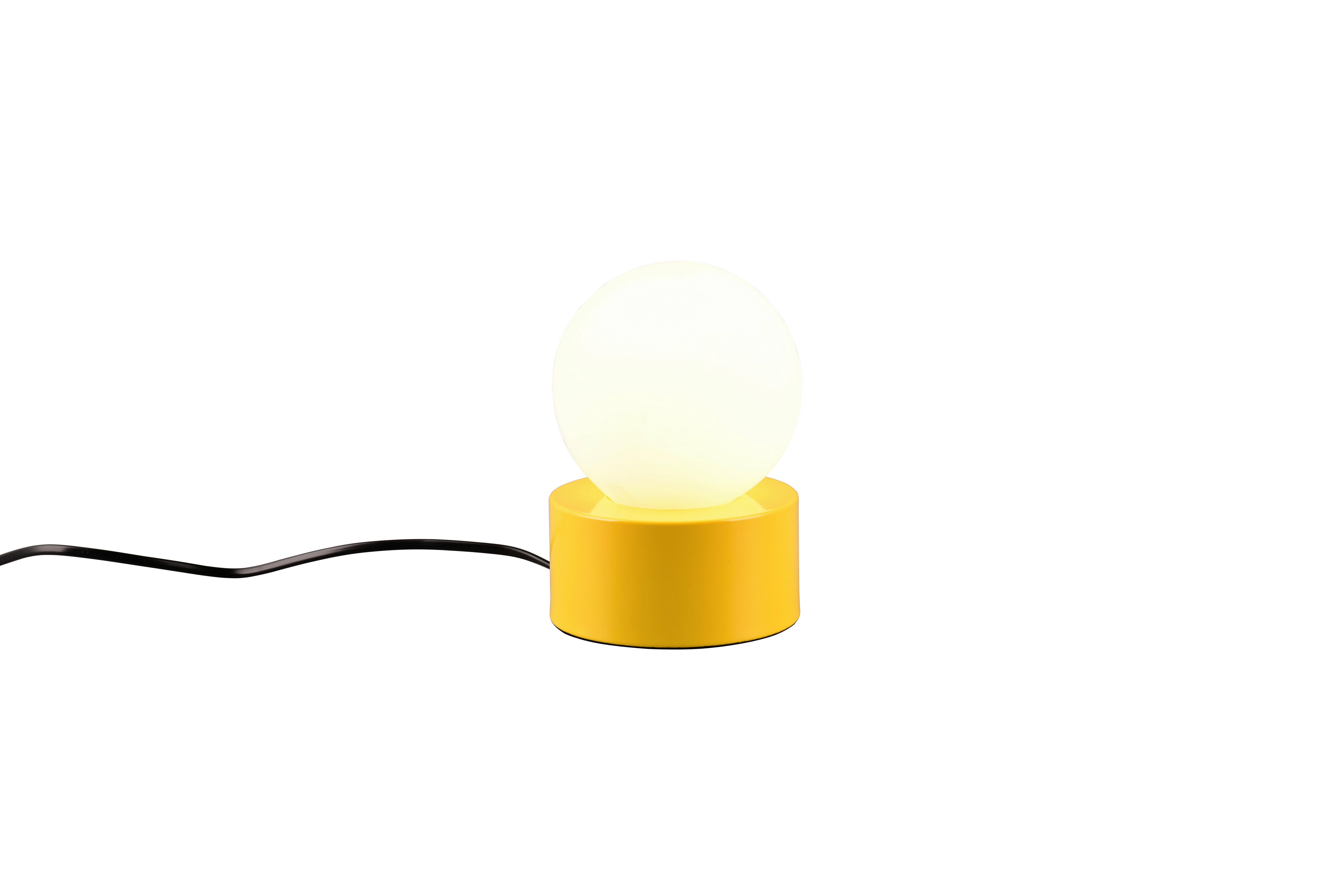 Tischleuchte Countess Gelb  max. 25 Watt - Gelb/Weiß, Basics, Glas/Metall (12/12/17cm)