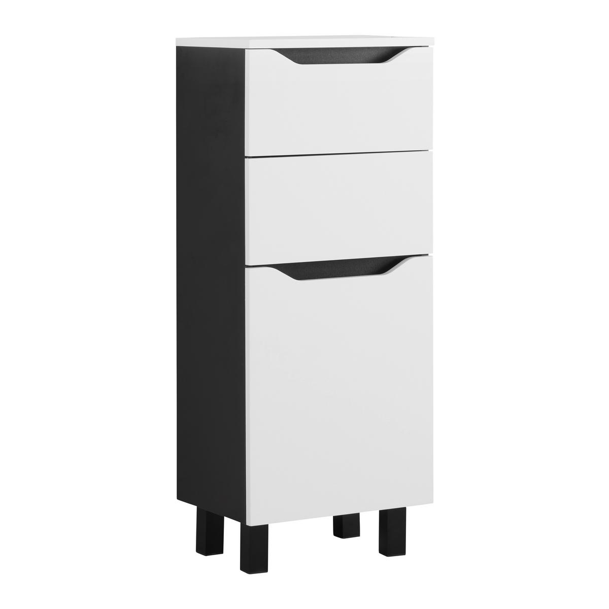 meuble bas in Schwarz/Weiß - noir/blanc, Modern, matériau de bois (40/100/30cm) - Mömax