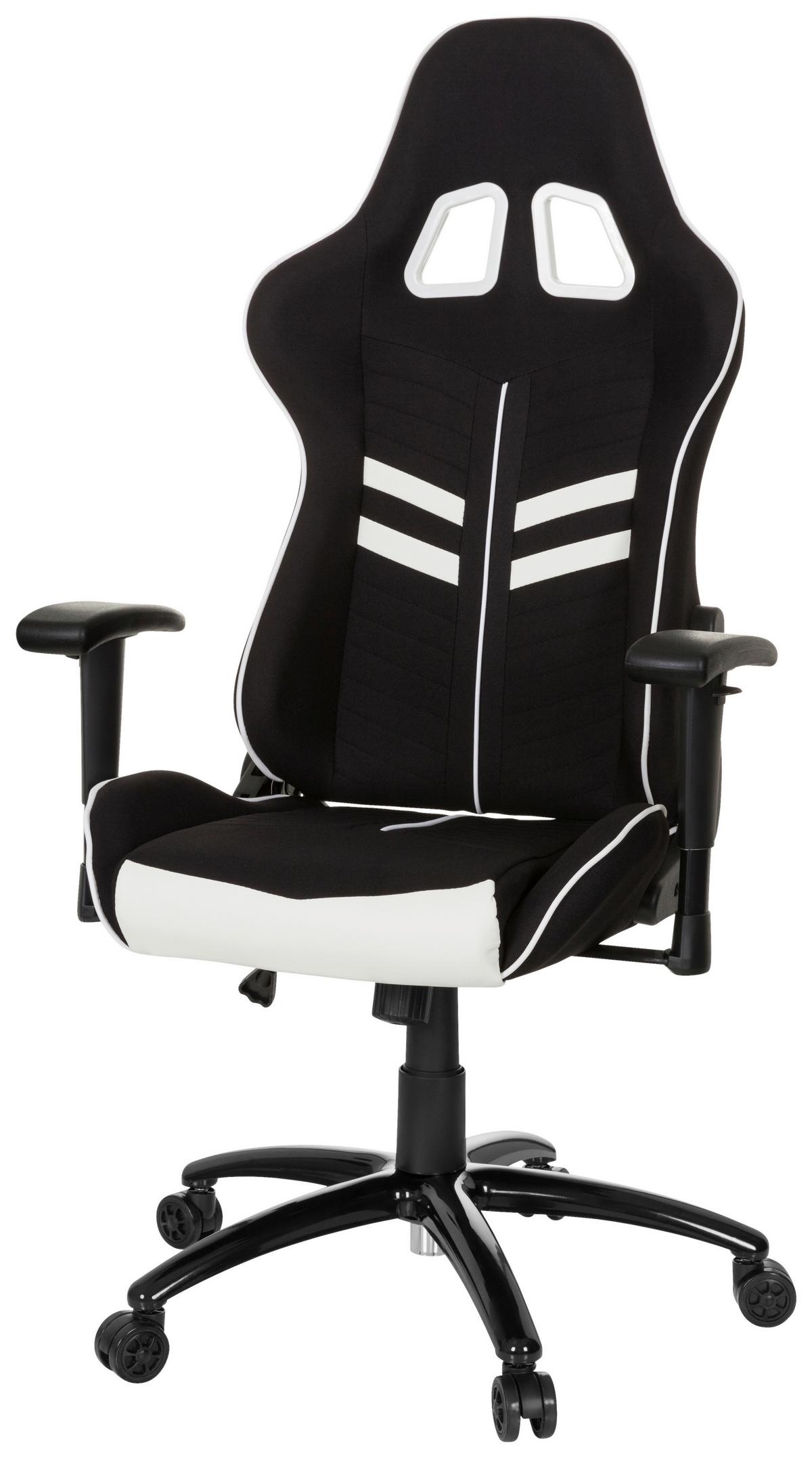 Gaming Stol League Pro I, Črna, Bela - črna/bela, Moderno, kovina/umetna masa (72/138/63cm) - MID.YOU