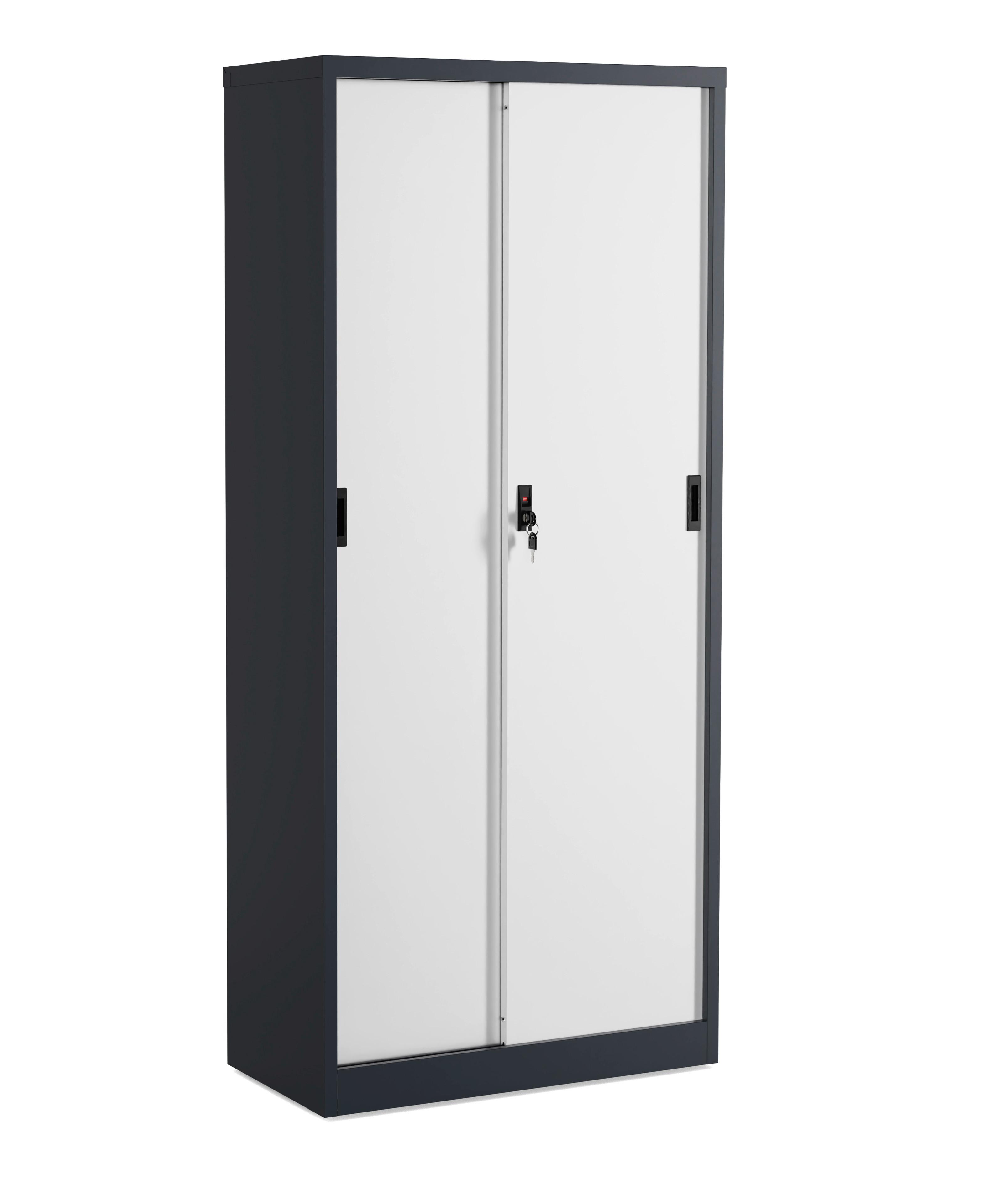 Aktenschrank Malivo - Weiss/Anthrazit, Konventionell, Metall (80/180/40cm) - MID.YOU