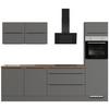 Küchenblock IBZ ohne Geräte ca. 280 cm Dunkelgrau - Eiche dunkel/Graphitfarben, Design, Holzwerkstoff/Metall (280cm) - Impuls