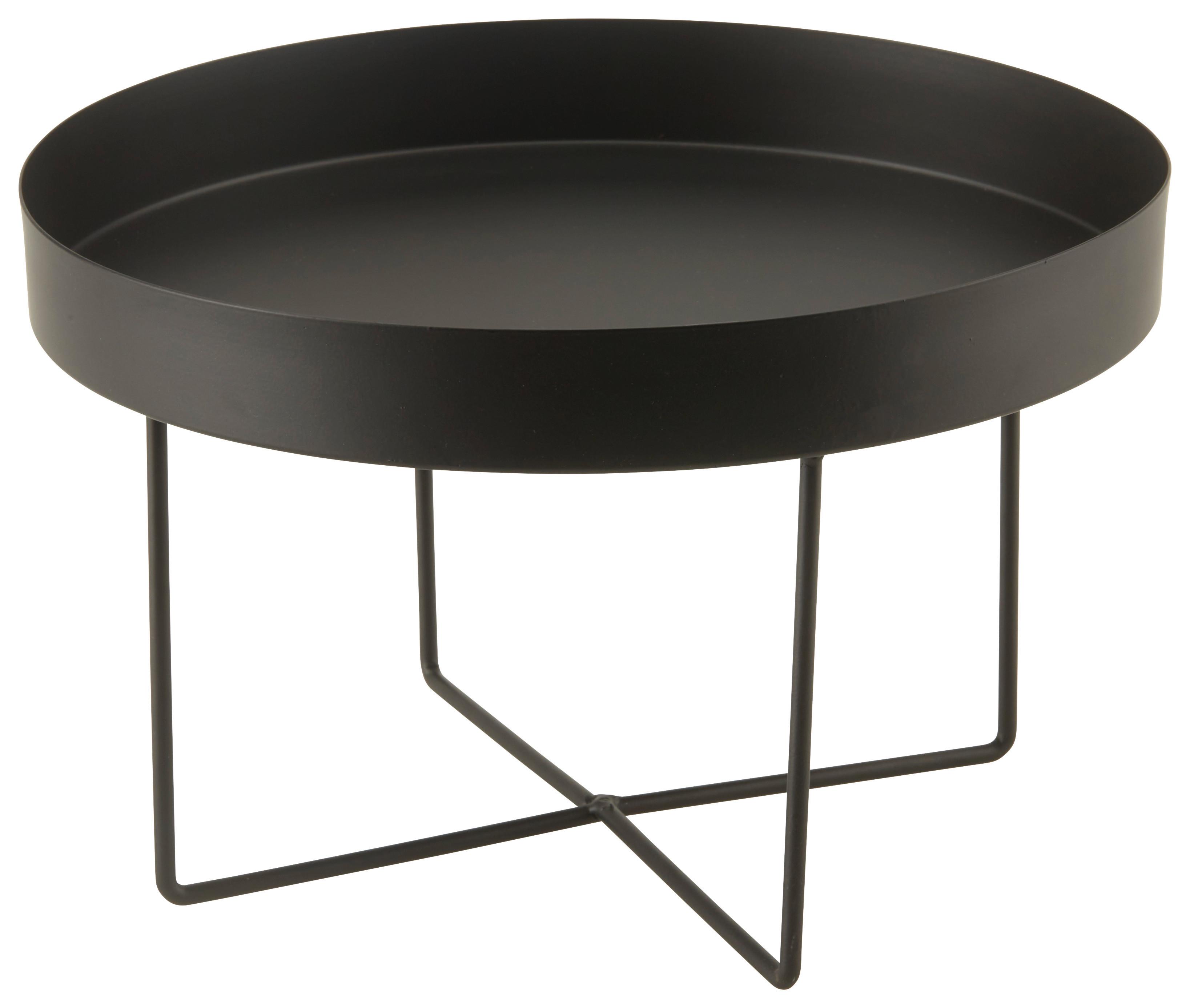 Dekotablett Noir in Schwarz - Schwarz, Metall (25/16cm) - Modern Living