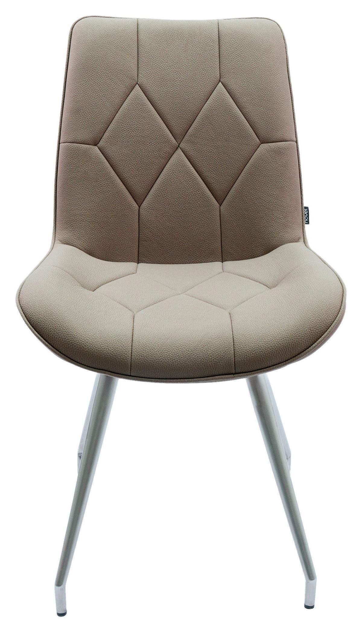 KRZESŁO HENRY - kolor stalowy/taupe, Design, metal/tkanina (51/89/66cm) - Novel