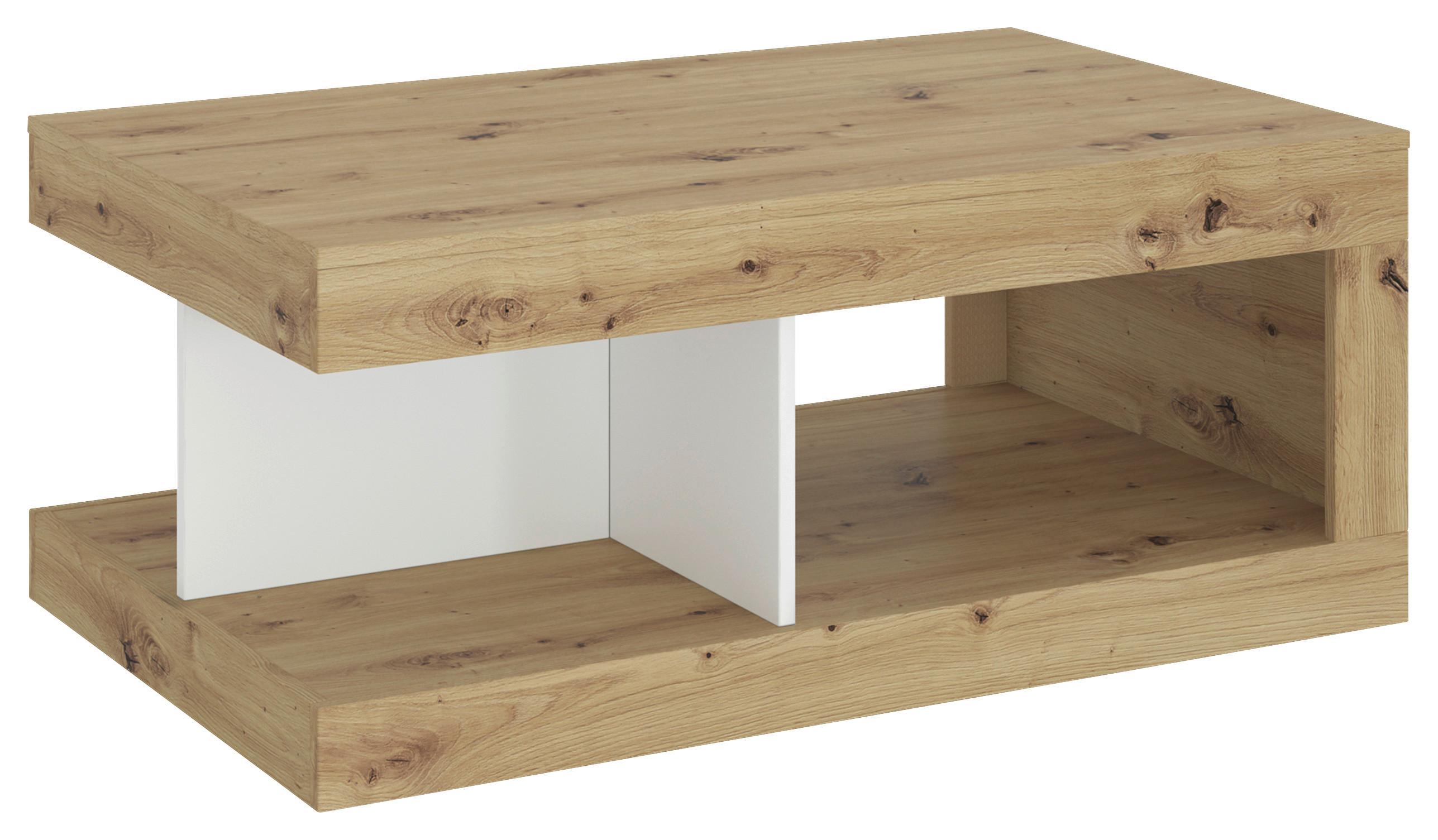 Măsuță de cafea LUCI - alb/stejar Artisan, Trend, plastic/material pe bază de lemn (104/43,1/64cm) - Modern Living