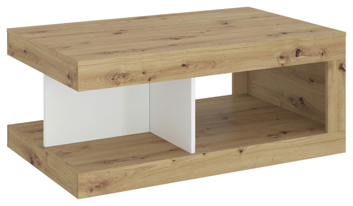 Măsuță de cafea LUCI - alb/stejar Artisan, Trend, plastic/material pe bază de lemn (104/43,1/64cm) - Modern Living