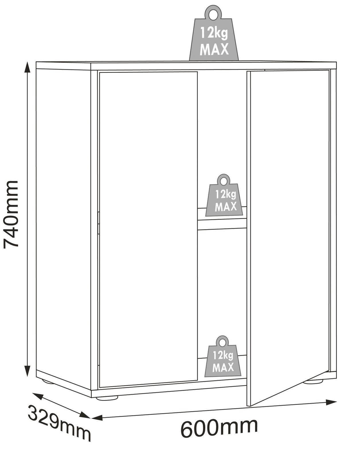 AKTENSCHRANK SALIA B60 - Honigeiche/Anthrazit, Design, Holzwerkstoff (60/74/33cm) - MID.YOU