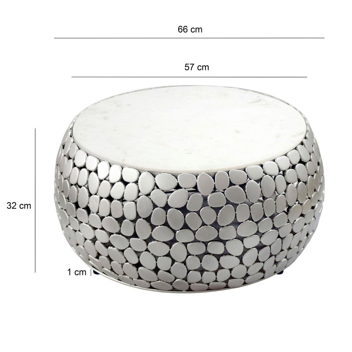 COUCHTISCH WL7.356 - Silberfarben, Design, Metall (66/32/66cm) - Livetastic