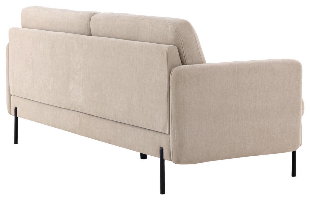2-SITZER-SOFA ANTIBES - Beige/Schwarz, Design, Textil/Metall (209.5/86/87cm) - Livetastic