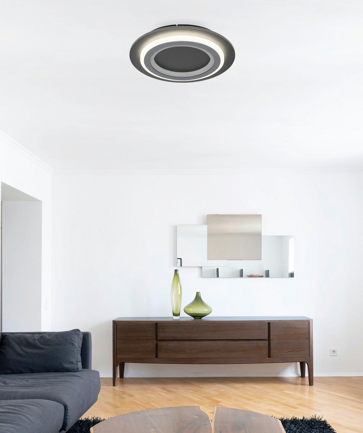 Led Stropna  Svjetiljka Jayden - siva/svijetlo siva, Design, metal/plastika (34/5,5cm) - Globo