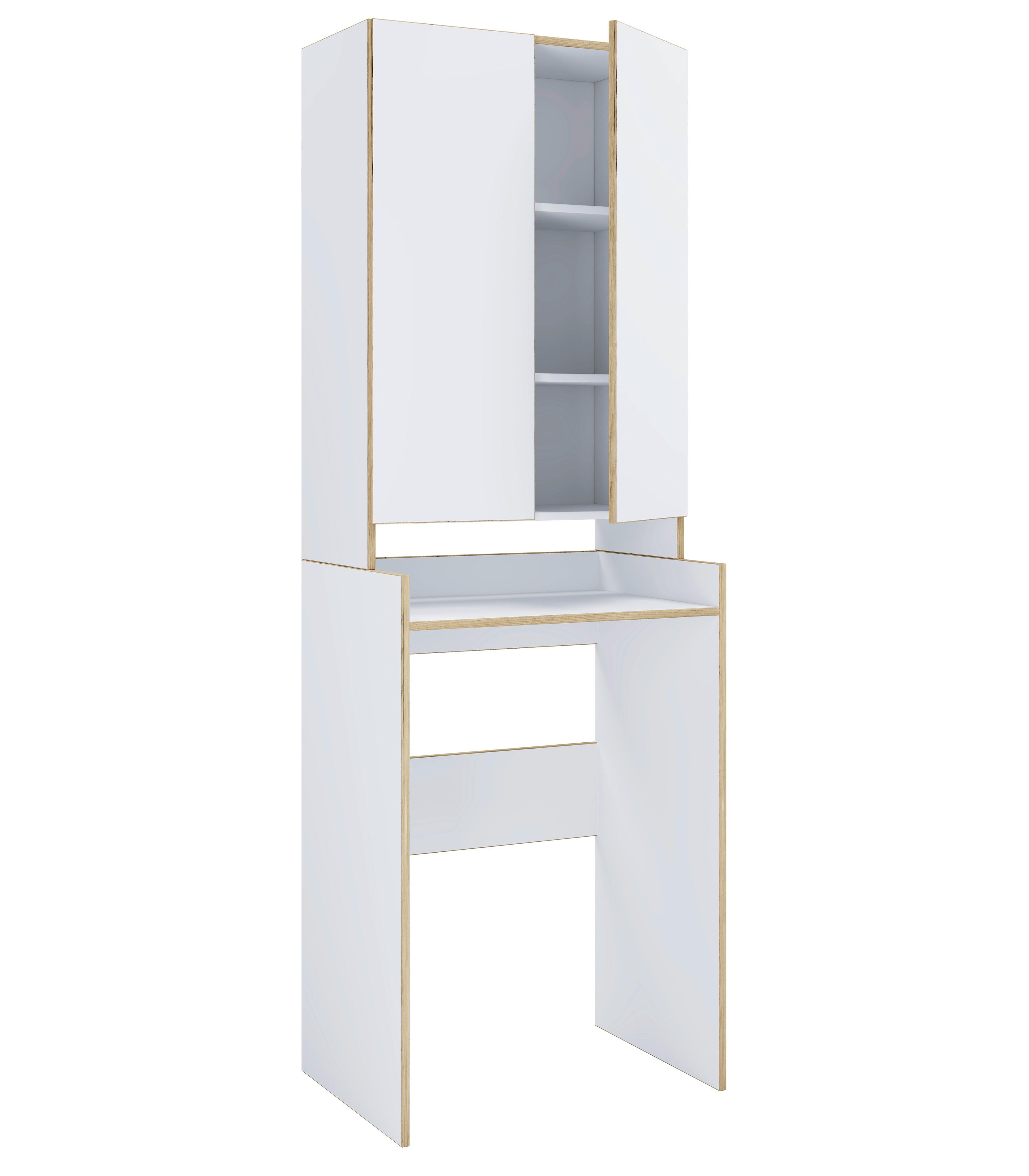 Waschmaschinenschrank Rislo - Honigeiche/Weiss, Trend, Holzwerkstoff (67/200/48cm) - MID.YOU
