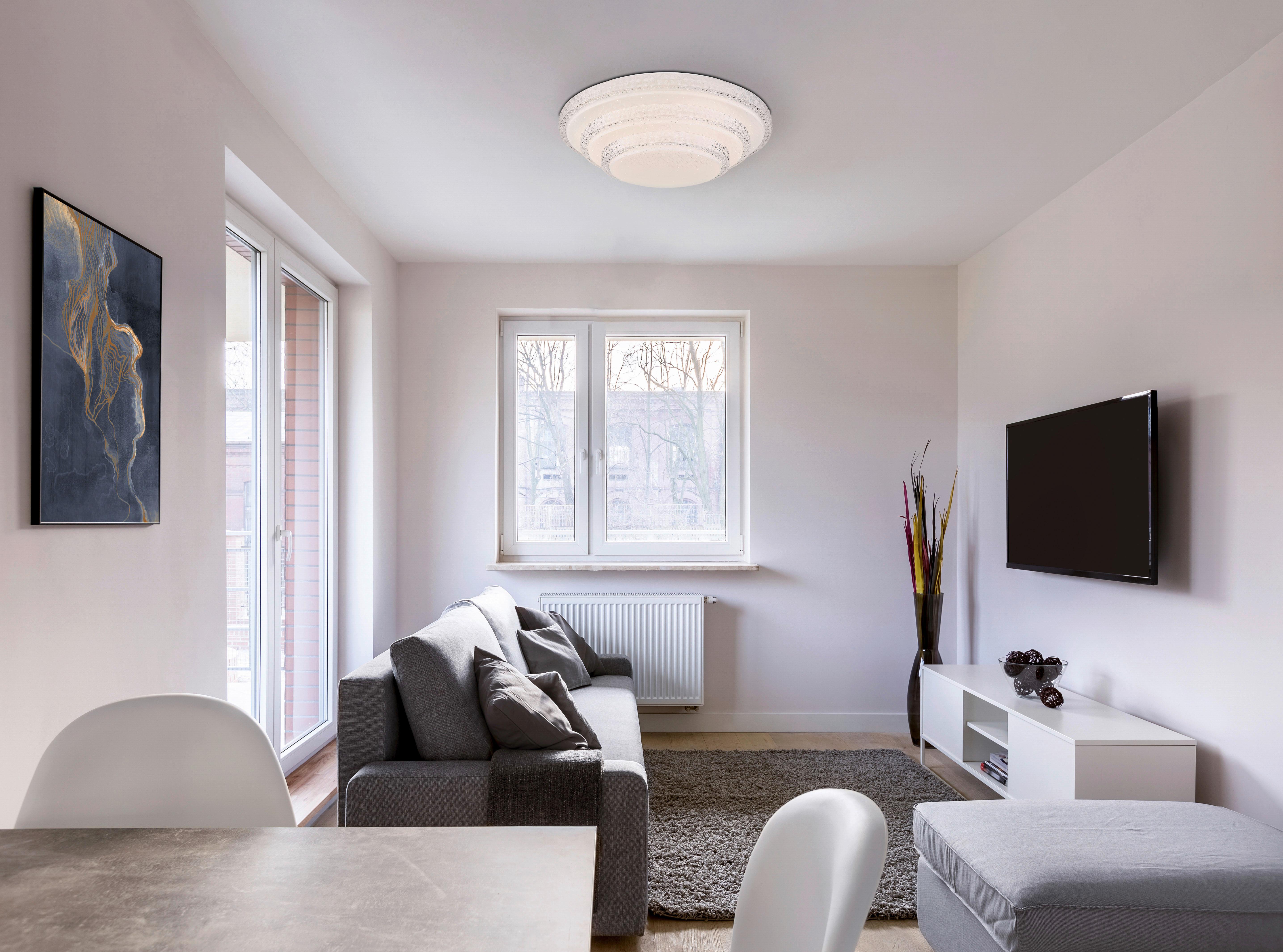 LED-Deckenleuchte Magnifique max. 30 Watt - Weiß, MODERN, Kunststoff/Metall (49,5/13cm)