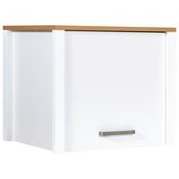 Aufsatzschrank Sicilia Weiß/Eiche Artisan - Silberfarben/Weiß, MODERN, Holzwerkstoff/Metall (70/60,5/60cm) - Mömax