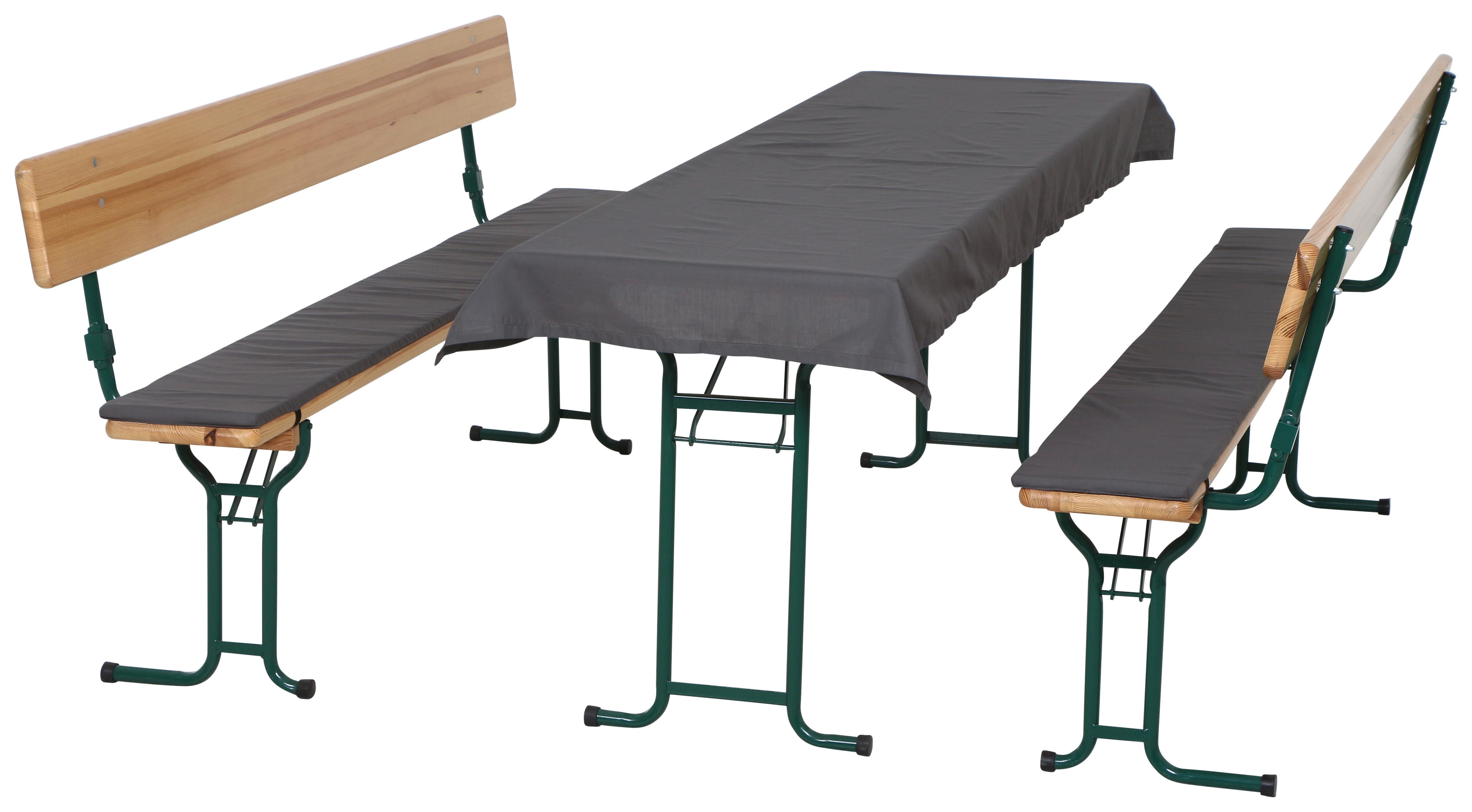Bierbankauflage 3-tlg. Grau - Grau, Basics, Textil (25/90/2/220/240cm) - Gardenson