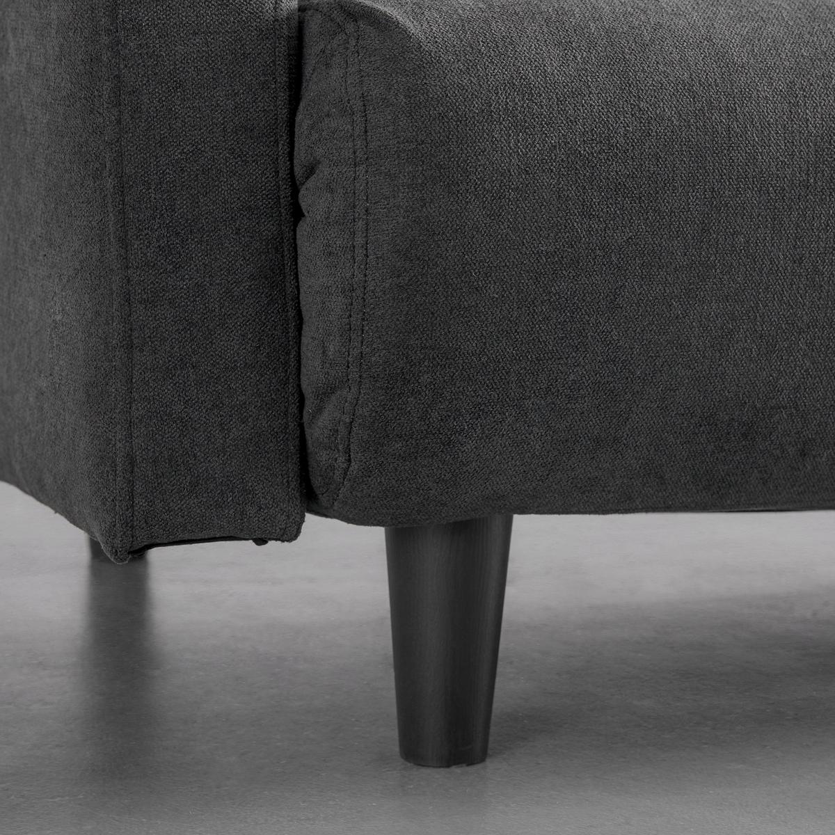Schlafsofa Sandro Dunkelgrau Webstoff - Dunkelgrau/Schwarz, MODERN, Holz/Kunststoff (175/76/89cm) - Bessagi Home