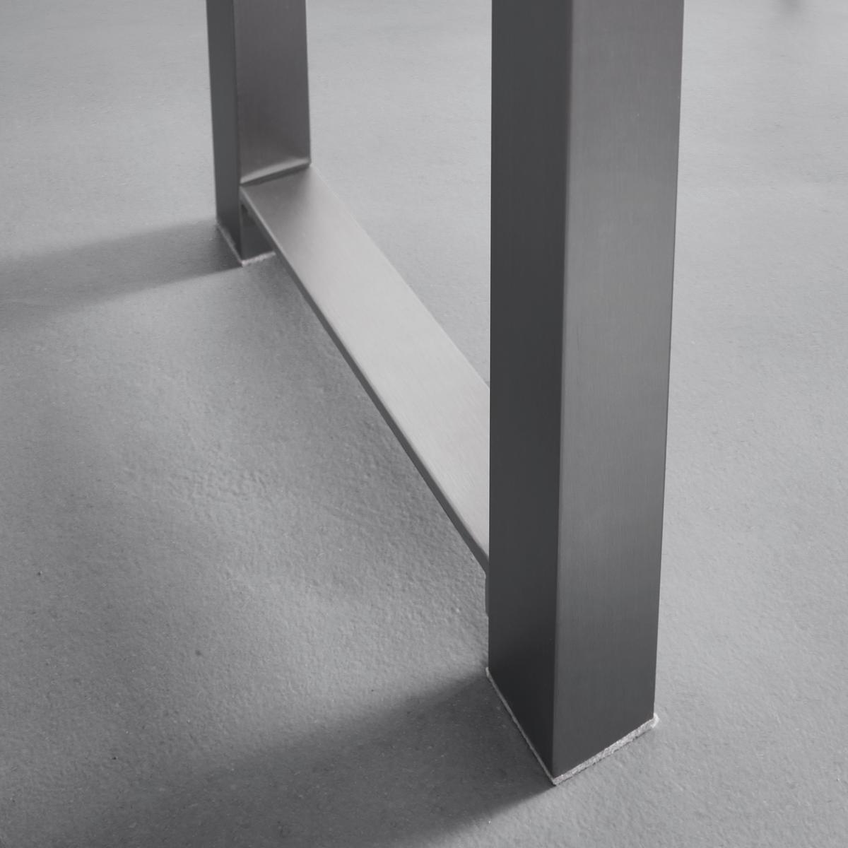 Bárasztal Enora - nemesacélszínű/diószínű, Modern, fém/fa (150/100/40cm) - Bessagi Home