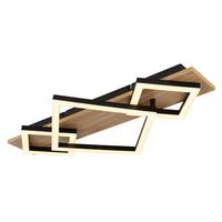 Led Stropna Svjetiljka Beatrix - tamno smeđa/crna, Natur, drvni materijal/metal (52/46,7/6cm) - Globo