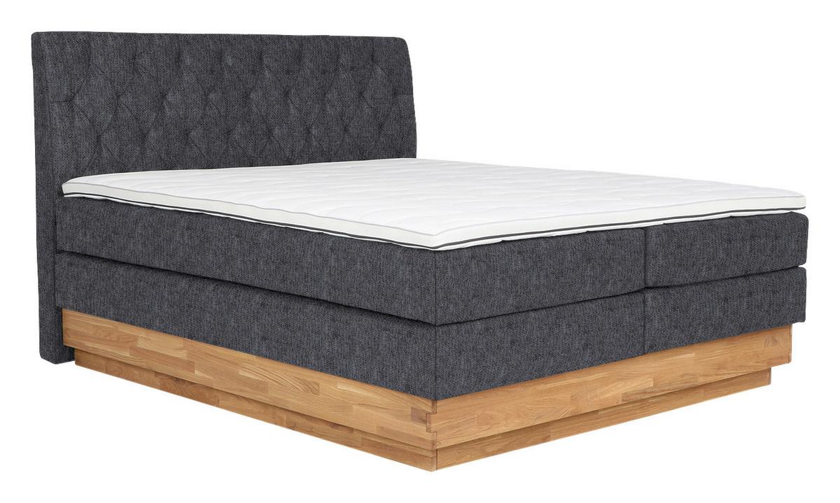 Boxspringbett Marie in Anthrazit ca. 180x200cm - Anthrazit, Holz/Kunststoff (180/200cm) - Zandiara