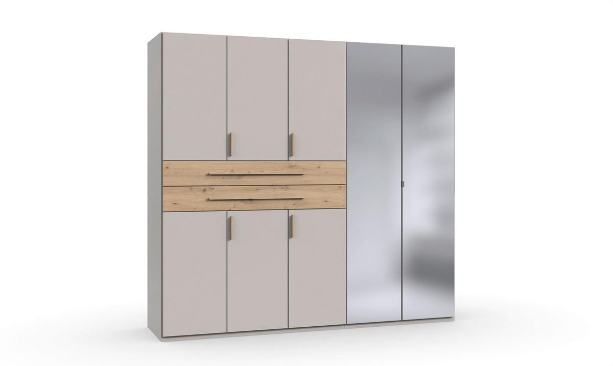 Ormar S Klasičnim Vratima Lumio - kašmir/srebrne boje, Konvencionalno, staklo/drvni materijal (225/208/65cm) - Modern Living