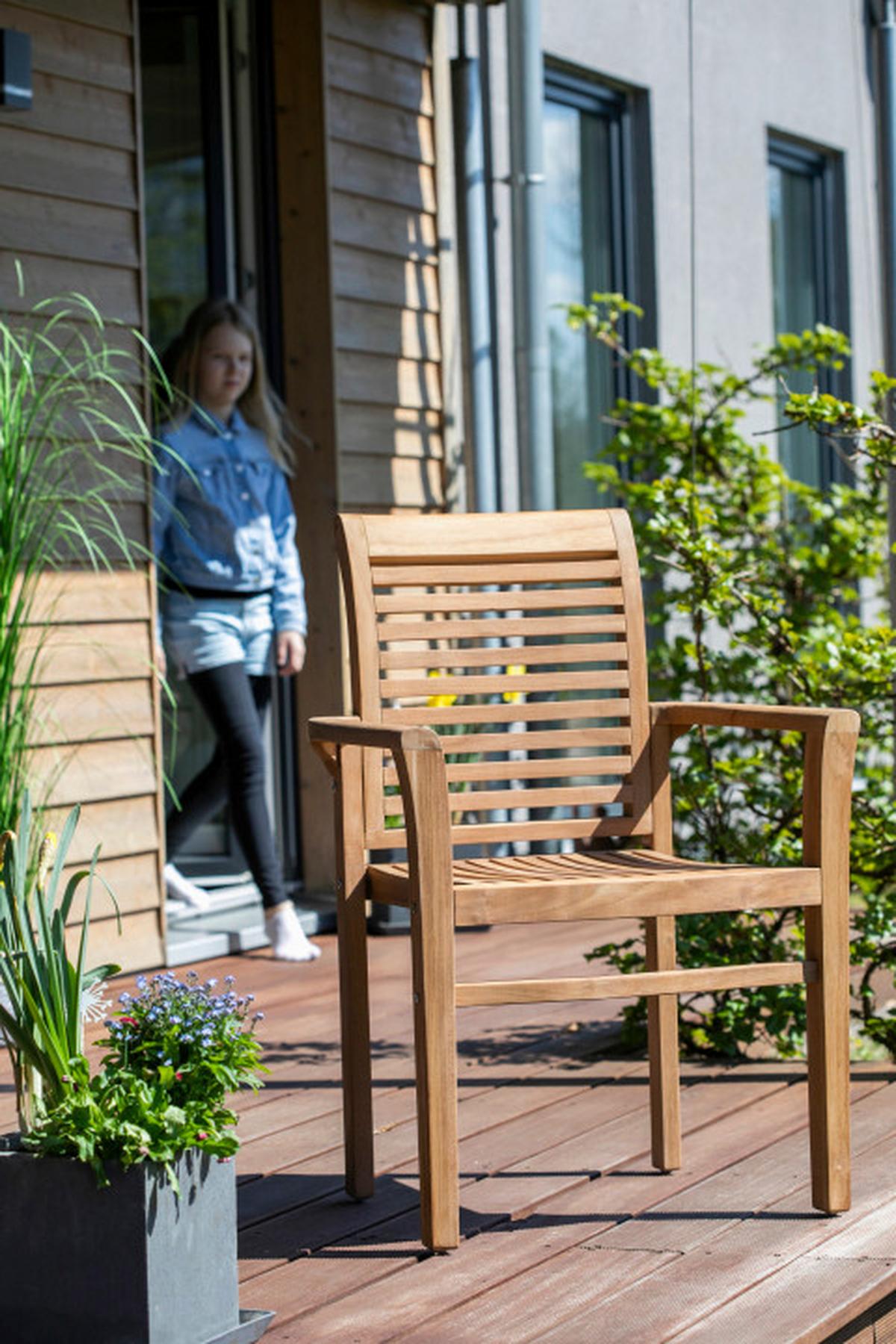 Gartensessel Woodie Teak - Basics, Holz (63/92/52cm) - Gardenson