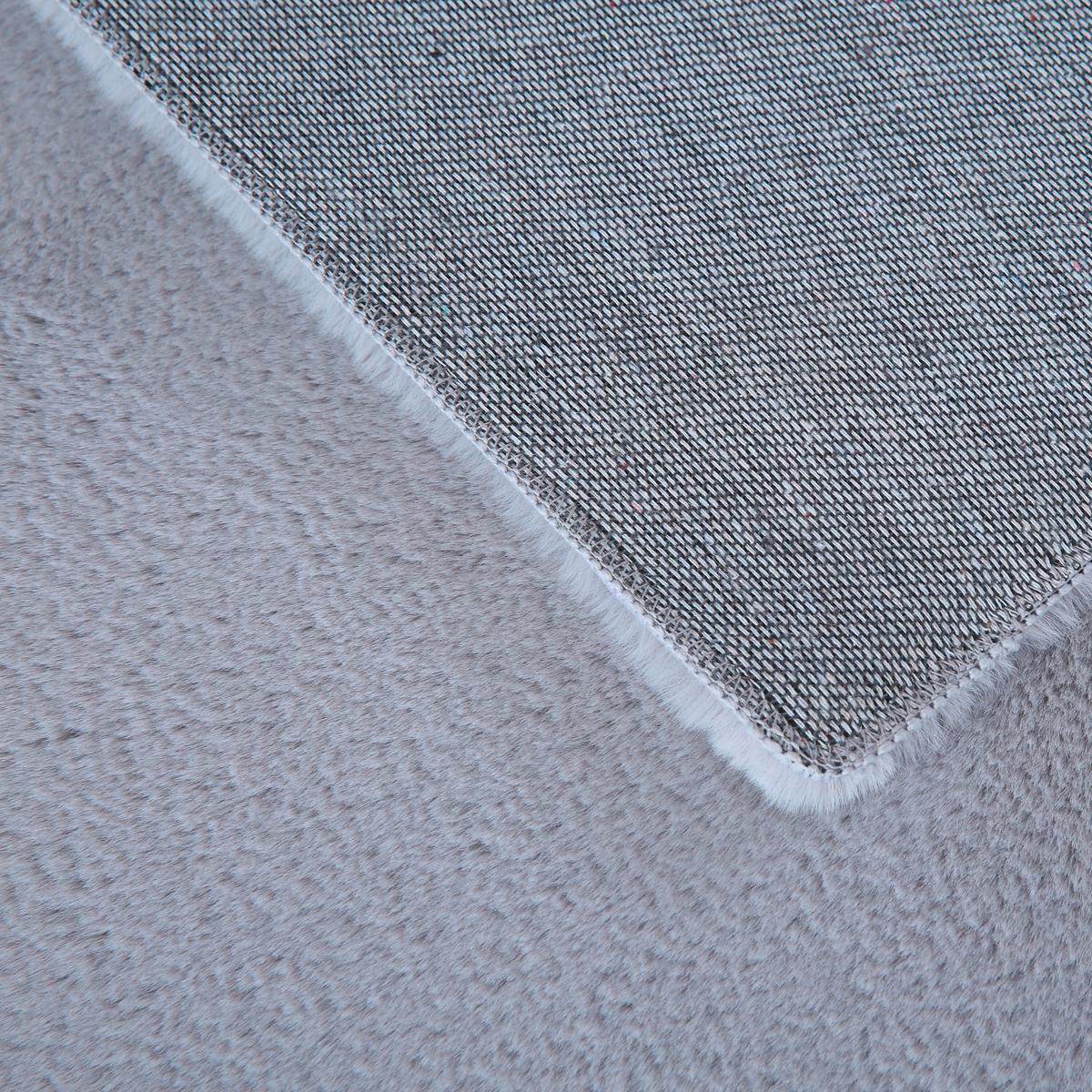 Hochflorteppich Pouffy Silberfarben Ø ca. 160cm - Silberfarben, Basics, Textil (160/160cm)